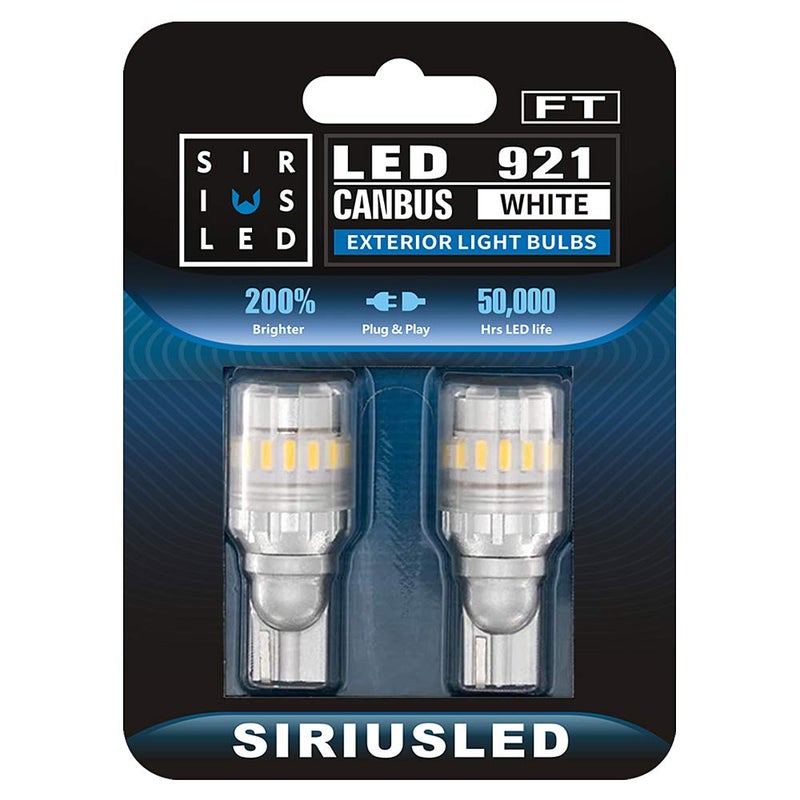 SIR IUS LED - FT- 921 922 579 LED Canbus Reverse Backup Trunk Light Bulb for Car Truck Super Bright High Power 3030+4014 SMD White 6500K Pack of 2 - Image 1